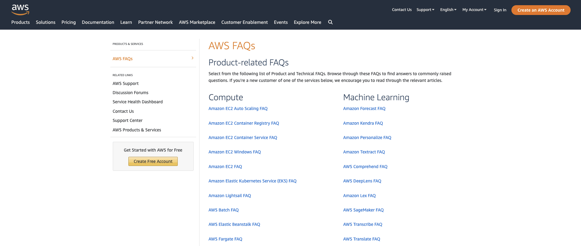 Amazon Web Services FAQs
