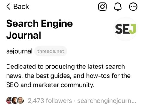 Seguir Search Engine Journal en hilos