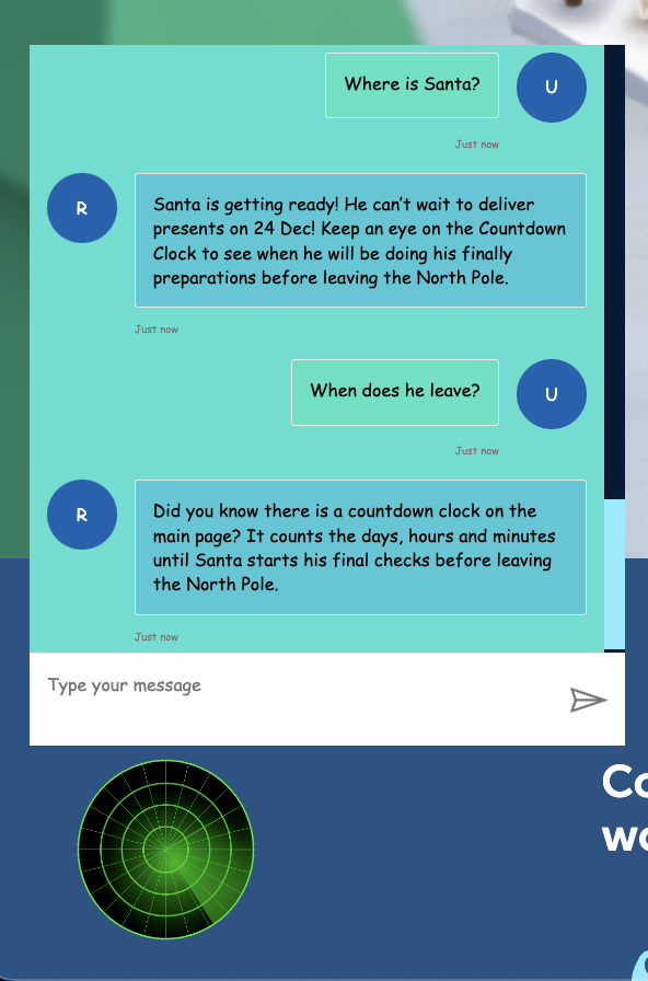 chatbot de servicio al cliente por radar